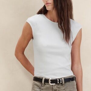 Banana Republic Cap Sleeve Ribbed T-shirt